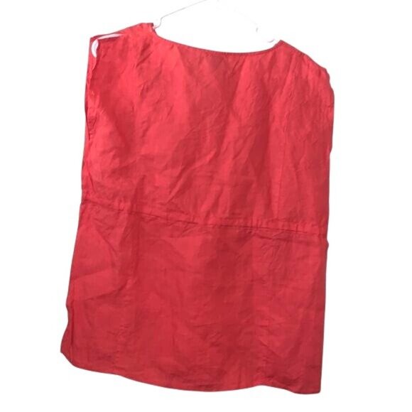 Talbots Womens Pure Irish Linen Red Sleeveless Top 6P - Picture 7 of 9